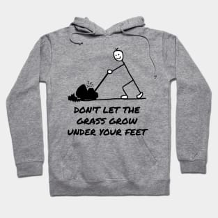 Funny Gardener Cartoon Mowing Lawn Hoodie